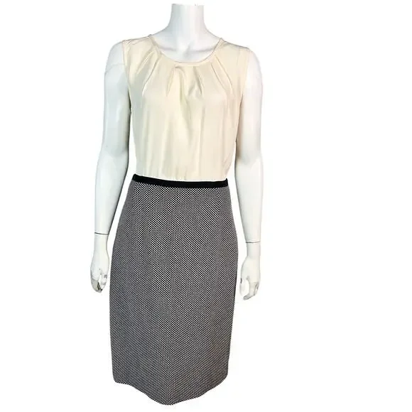 Hobbs London dress size 10 tweed professional corporate work secretary cream - Picture 1 of 13